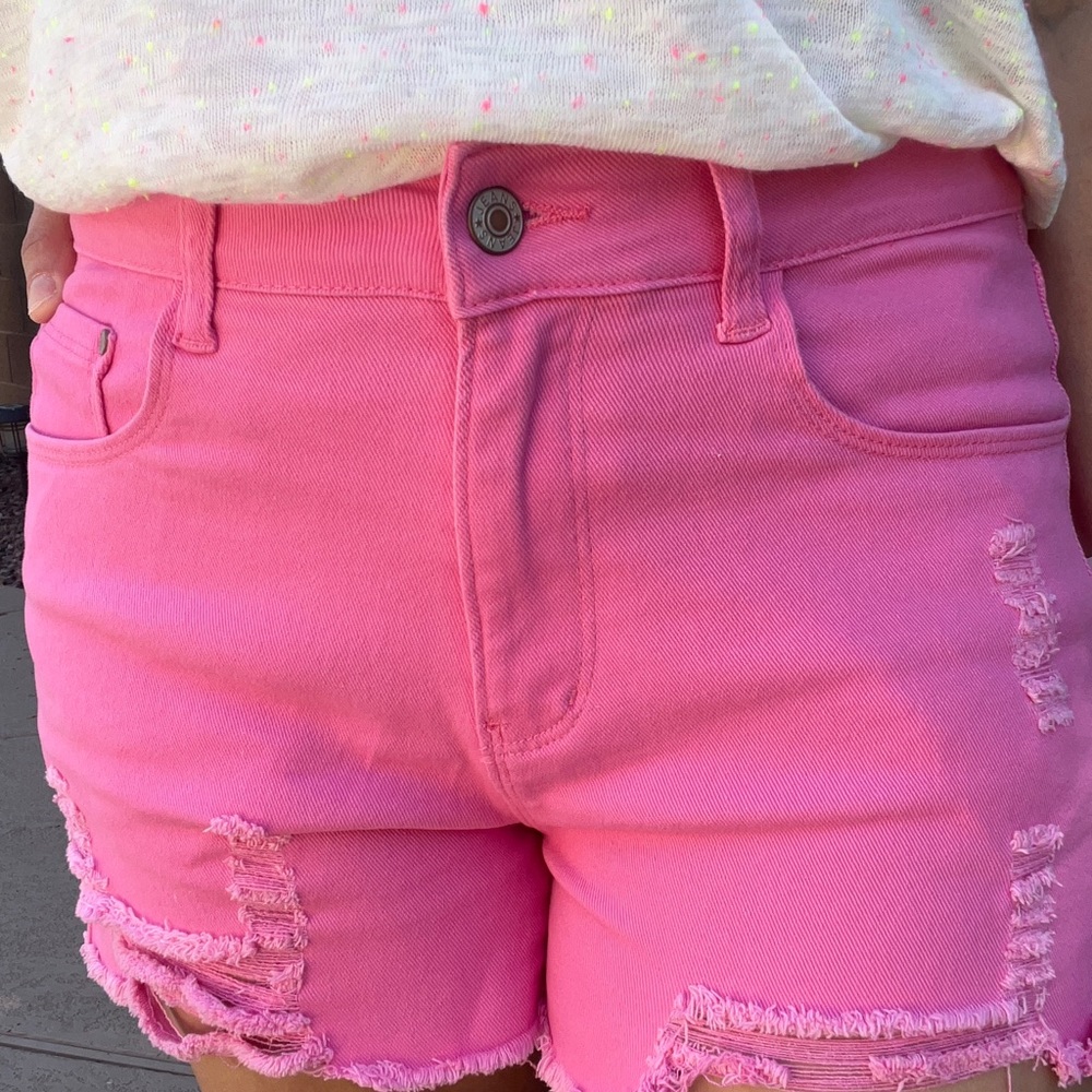 Pink Denim Shorts